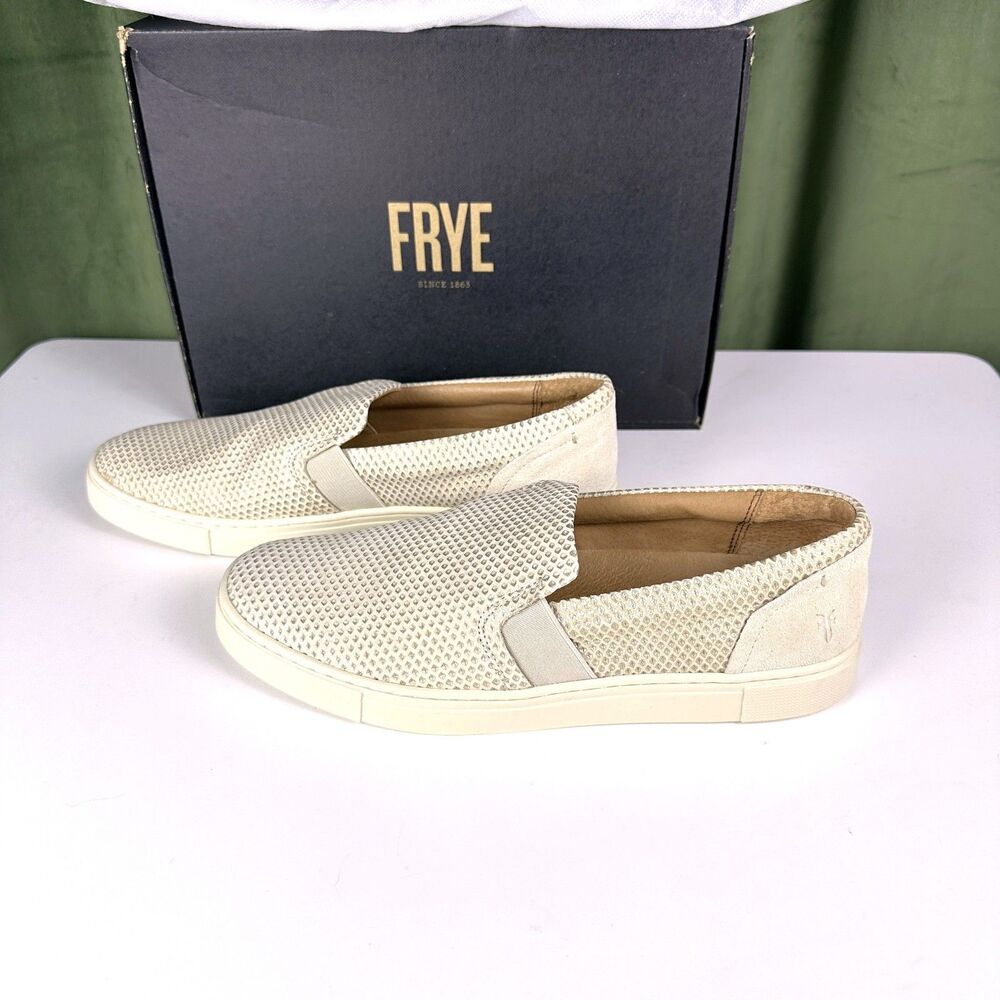 Frye Ivy Diamond Emboss Slip Ivory Comfort Sneakers Women's Shoes Size 7.5M New - Picture 4 of 9